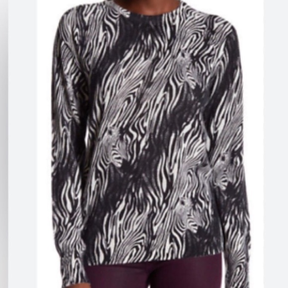Equipment Sloane Zebra Animal Print Cashmere Sweater - Picture 1 of 7